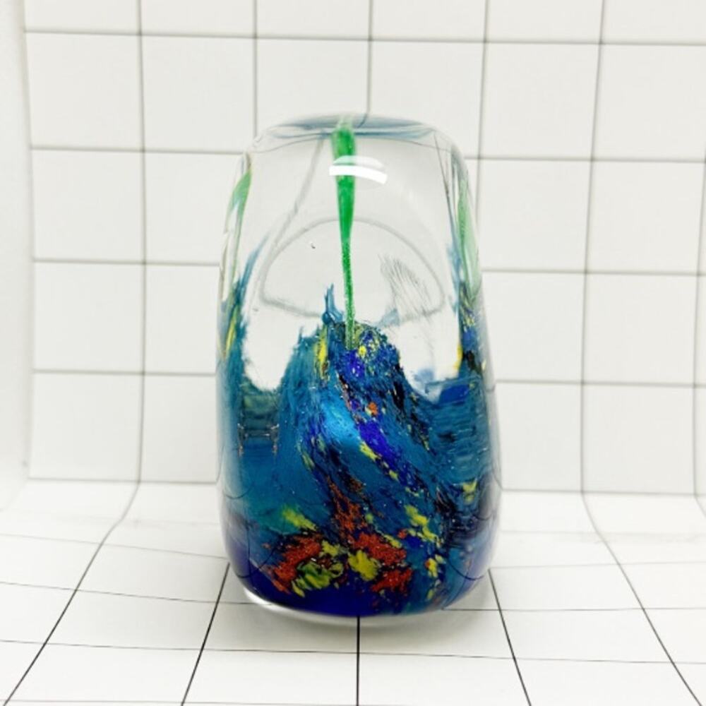 Murano Style Italian Art Glass Aquarium Paperweight Angel Fish 4” Vintage - Picture 3 of 8